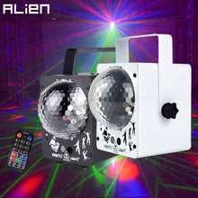 Load image into Gallery viewer, ALIEN RGB LED Crystal Disco Magic Ball With 60 Patterns RG Laser Projector DJ Party Holiday Bar Christmas Stage Lighting Effect